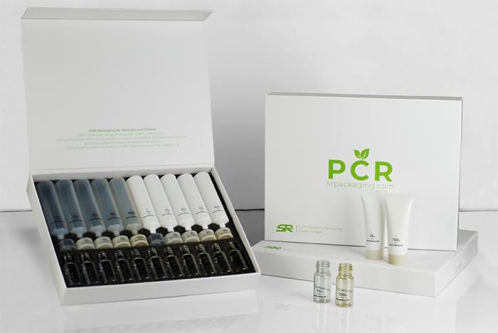 Compare PCR Packaging options with SR Packagings Sample Box for review and evaluation purposes